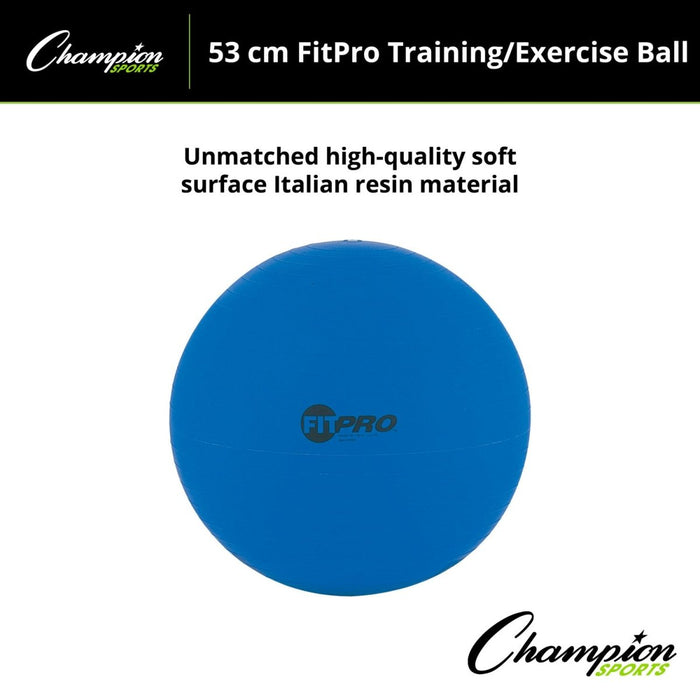 FitPro Training & Exercise Ball, 53cm, Blue - Kidsplace.store