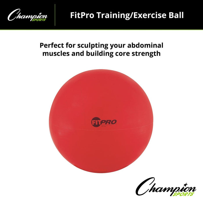 FitPro Training & Exercise Ball, 65cm, Red - Kidsplace.store