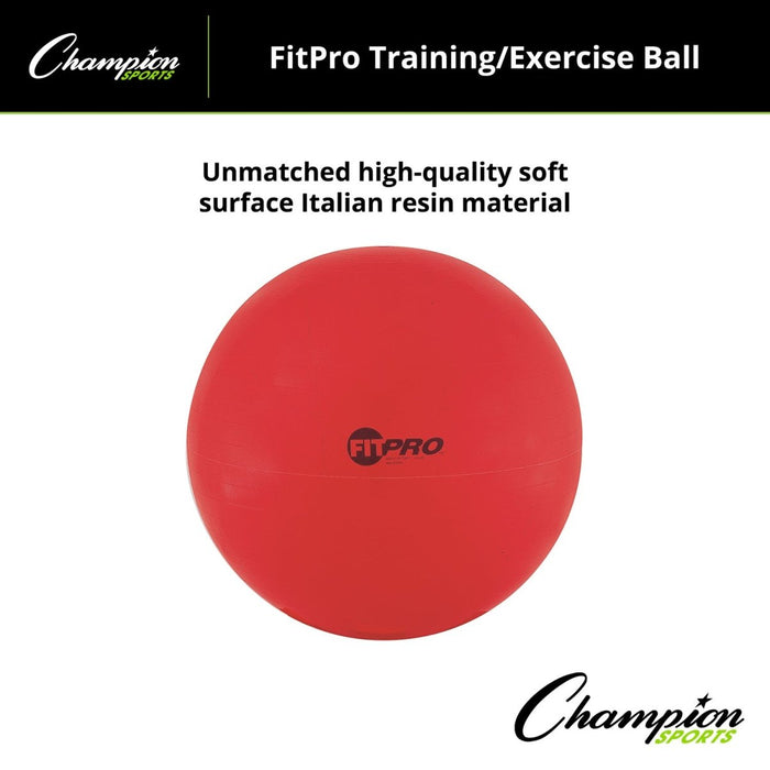 FitPro Training & Exercise Ball, 65cm, Red - Kidsplace.store