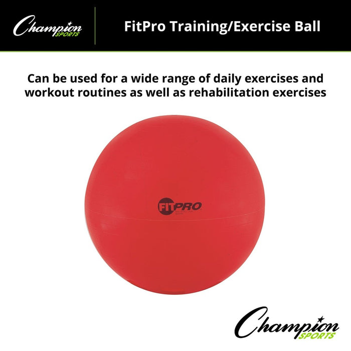 FitPro Training & Exercise Ball, 65cm, Red - Kidsplace.store