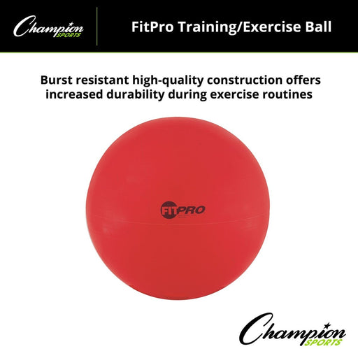 FitPro Training & Exercise Ball, 65cm, Red - Kidsplace.store