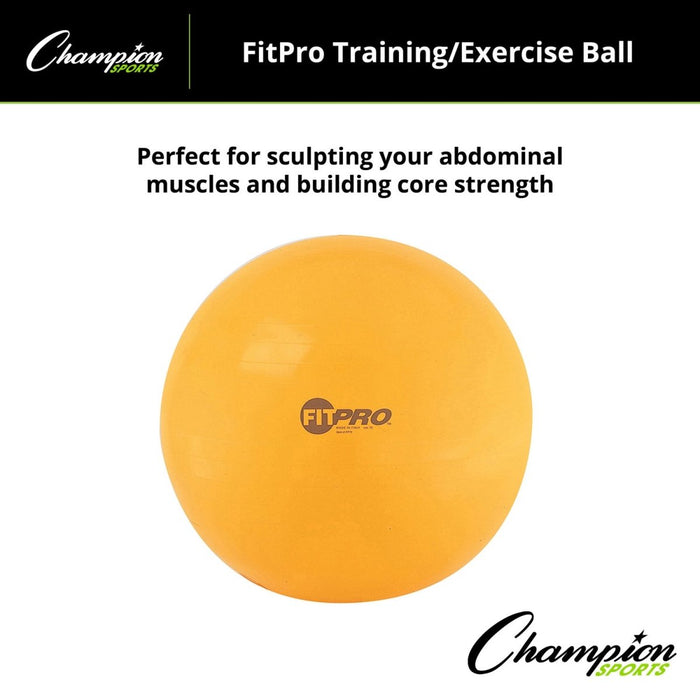 Fitpro Training & Exercise Ball, 75 cm, Yellow - Kidsplace.store