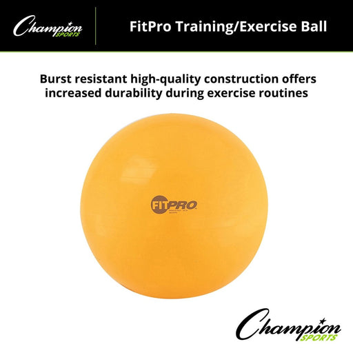 Fitpro Training & Exercise Ball, 75 cm, Yellow - Kidsplace.store