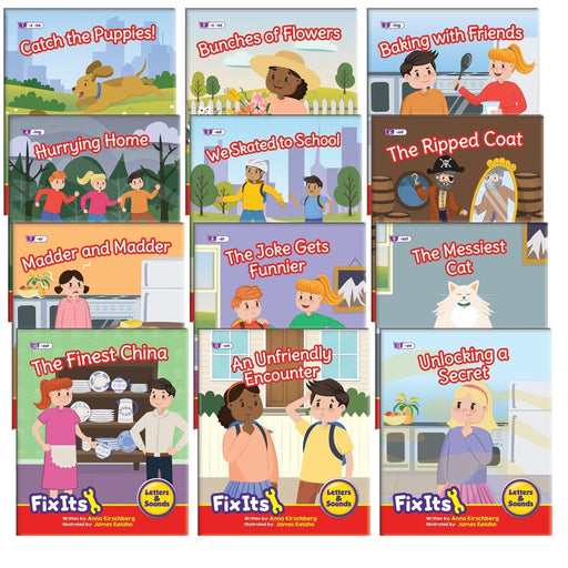 Fix Its Decodable Readers Suffixes Fiction Phase 6, Set of 12 - Kidsplace.store