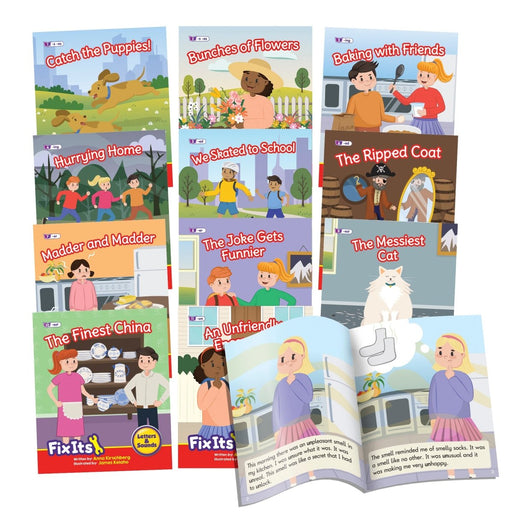 Fix Its Decodable Readers Suffixes Fiction Phase 6, Set of 12 - Kidsplace.store