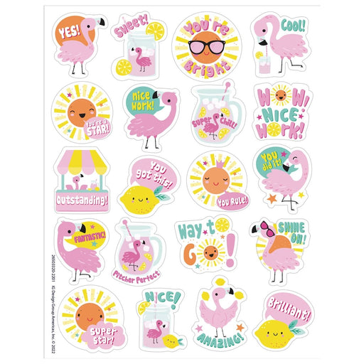 Flamingo Strawberry Lemonade Scented Stickers, 80 Per Pack, 6 Packs - Kidsplace.store