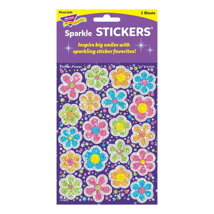 Flower Power Sparkle Stickers® - Large, 40 Per Pack, 12 Packs - Kidsplace.store