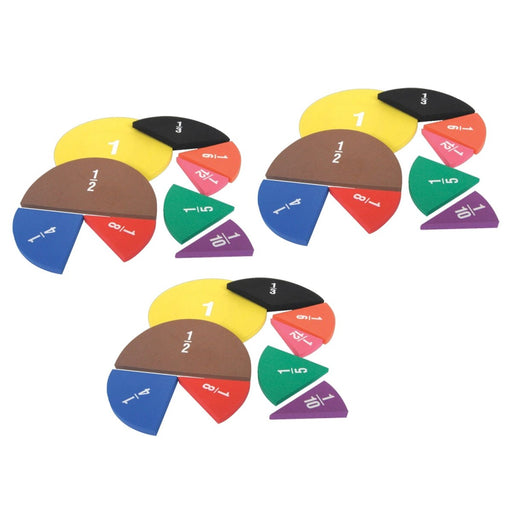 Foam Fraction Circles, 51 Pieces Per Set, 3 Sets - Kidsplace.store