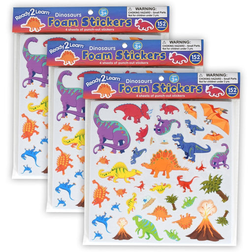 Foam Stickers - Dinosaurs - 152 Per Pack - 3 Packs - Kidsplace.store