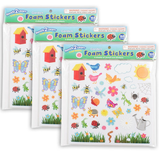 Foam Stickers, Garden, 168 Per Pack, 3 Packs - Kidsplace.store