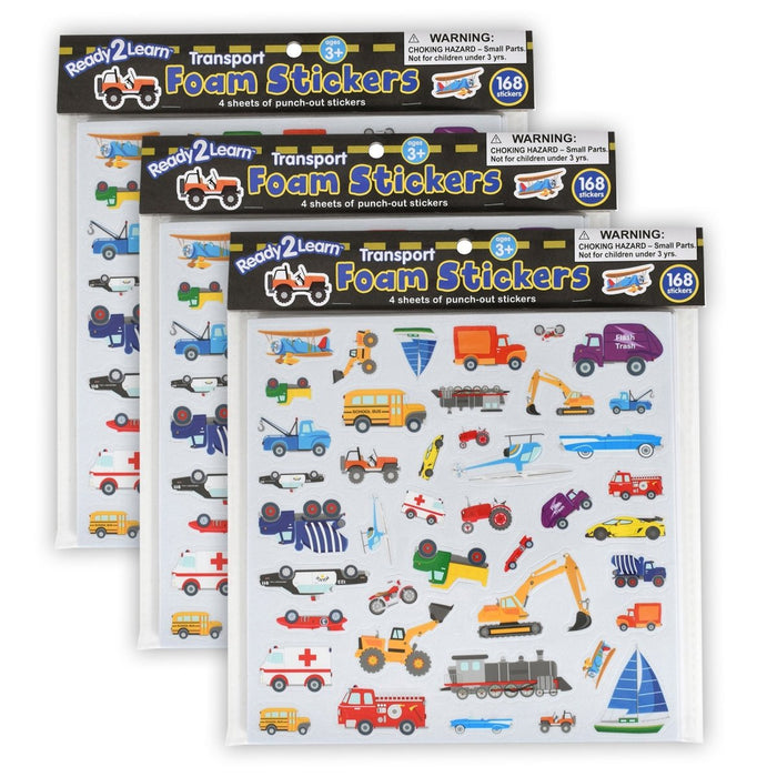 Foam Stickers - Transport - 168 Per Pack - 3 Packs - Kidsplace.store