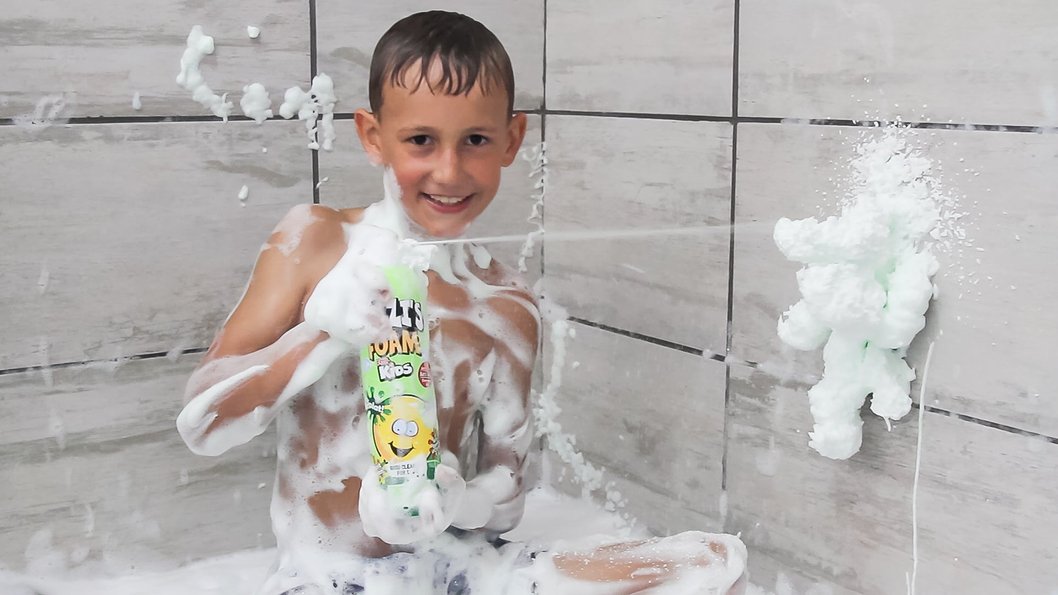 Fozzi's Bath Foam Soap Aerosol for Kids 6 - pack,Yellow, Purple, Orange, Pink, Green and Blue (11.04 oz (313g) each (Pack of 6) - Kidsplace.store
