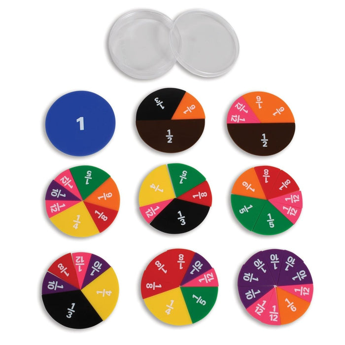 Fraction Circles - 9 Values & Colors - 51 Per Set - 3 Sets - Kidsplace.store