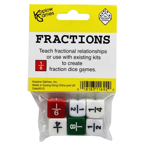Fraction Dice Set, 6 Per Set, 6 Sets - Kidsplace.store