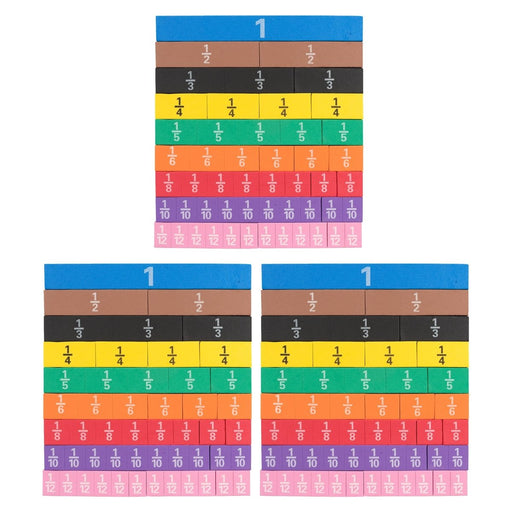 Fraction Tiles - Foam - Magnetic - 51 Per Set - 3 Sets - Kidsplace.store
