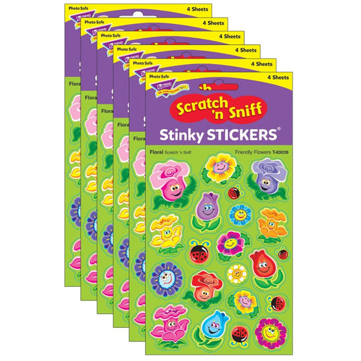 Friendly Flowers/Floral Mixed Shapes Stinky Stickers®, 84 Per Pack, 6 Packs - Kidsplace.store