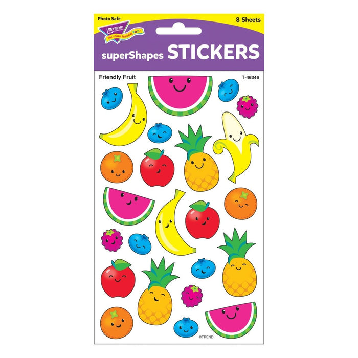 Friendly Fruit superShapes Stickers - Large, 192 Per Pack, 6 Packs - Kidsplace.store