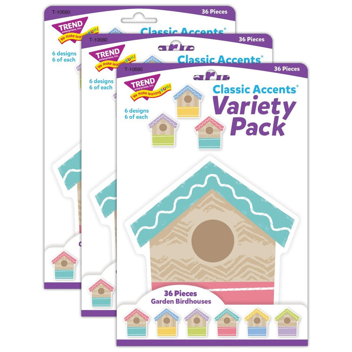 Garden Birdhouses Classic Accents® Variety Pack, 36 Per Pack, 3 Packs - Kidsplace.store