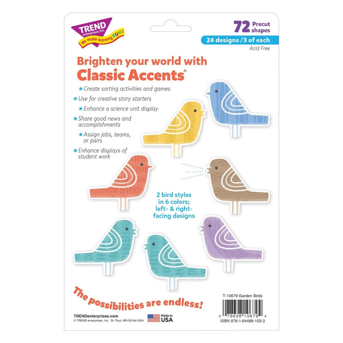 Garden Birds Classic Accents® Variety Pack, 72 Per Pack, 3 Packs - Kidsplace.store