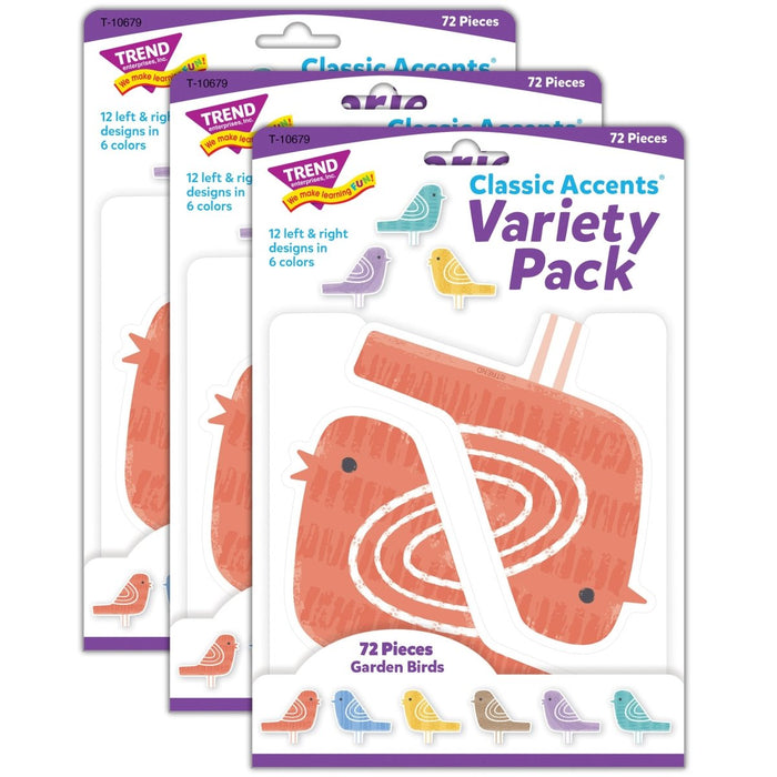 Garden Birds Classic Accents® Variety Pack, 72 Per Pack, 3 Packs - Kidsplace.store