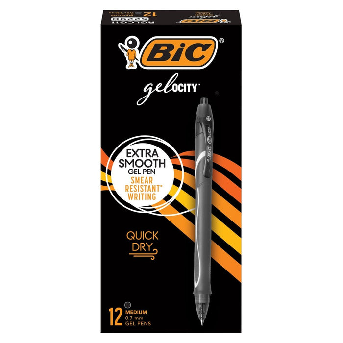 Gel - ocity® Quick Dry Retractable Gel Pens, Black, Pack of 12 - Kidsplace.store