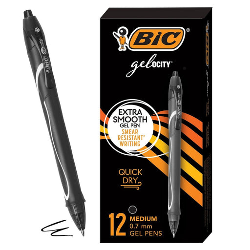 Gel - ocity® Quick Dry Retractable Gel Pens, Black, Pack of 12 - Kidsplace.store