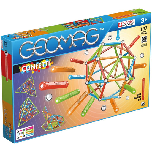 Geomag™ Confetti, Magnetic Rod and Ball Building Set, 127 Pieces - Kidsplace.store