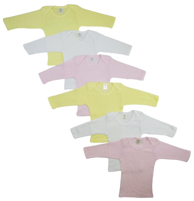 Girls Pastel Variety Long Sleeve Lap T-shirts 6 Pack Cs_052s_052s - Kidsplace.store