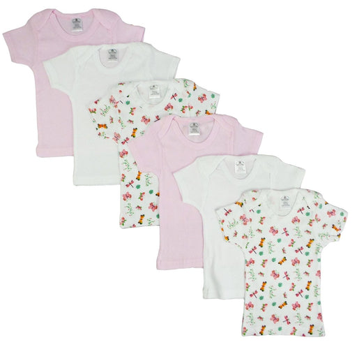 Girls Pastel Variety Short Sleeve Lap T-shirts 6 Pack Cs_059l_059l - Kidsplace.store