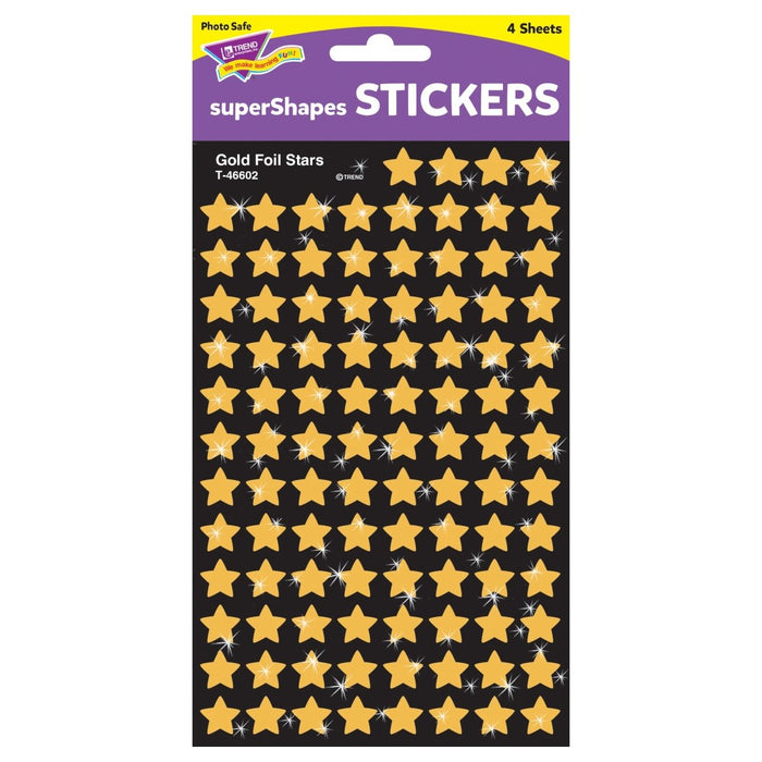 Gold Foil Stars superShapes Stickers, 400 Per Pack, 6 Packs - Kidsplace.store