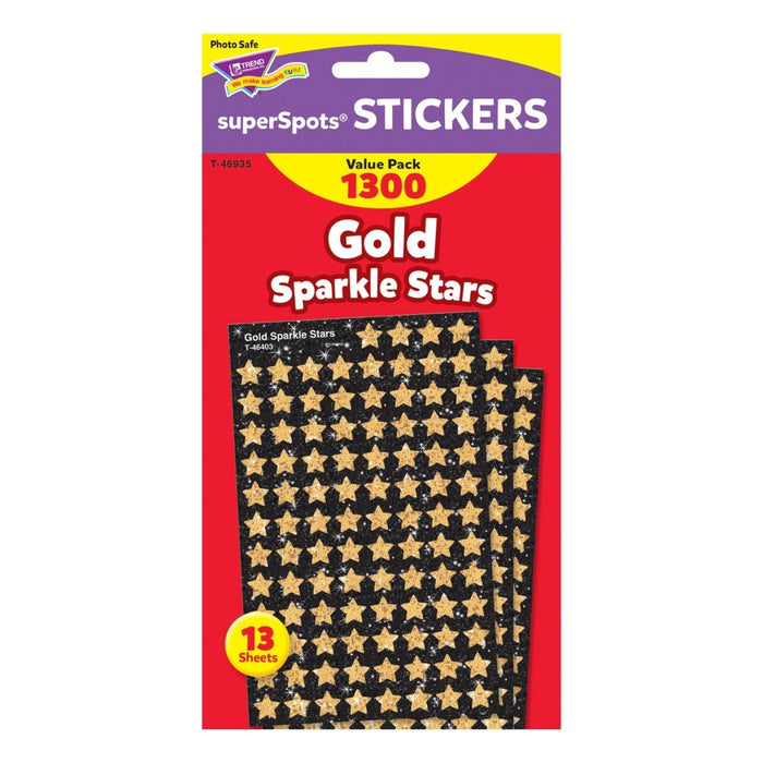 Gold Sparkle Stars superShapes Value Pack, 1300 Per Pack, 3 Packs - Kidsplace.store