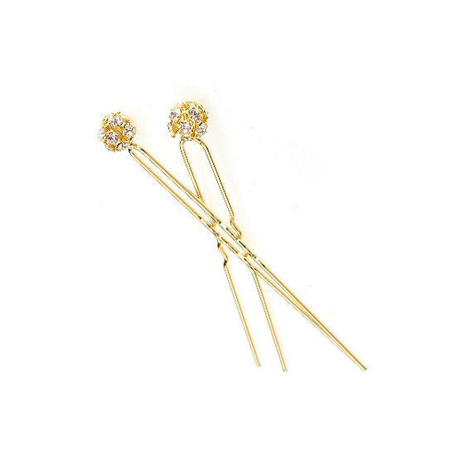 Gold Swarovski Hair Pins (Pair) - Kidsplace.store