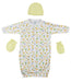 Gown, Cap And Mittens - 3 Pc Set Cs_0045 - Kidsplace.store