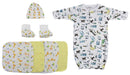 Gown, Cap Booties And Washcloths - 7 Pc Set Cs_0018 - Kidsplace.store