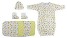 Gown, Cap Booties And Washcloths - 7 Pc Set Cs_0019 - Kidsplace.store