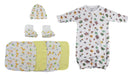 Gown, Cap Booties And Washcloths - 7 Pc Set Cs_0020 - Kidsplace.store