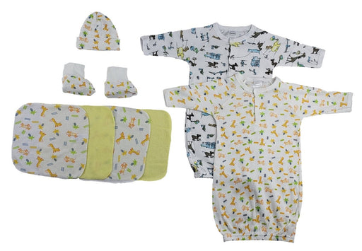 Gowns, Cap Booties And Washcloths - 8 Pc Set Cs_0024 - Kidsplace.store