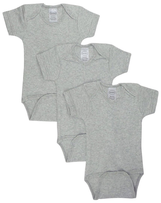 Grey Bodysuit Onezies (pack Of 3) Ls_0175 - Kidsplace.store