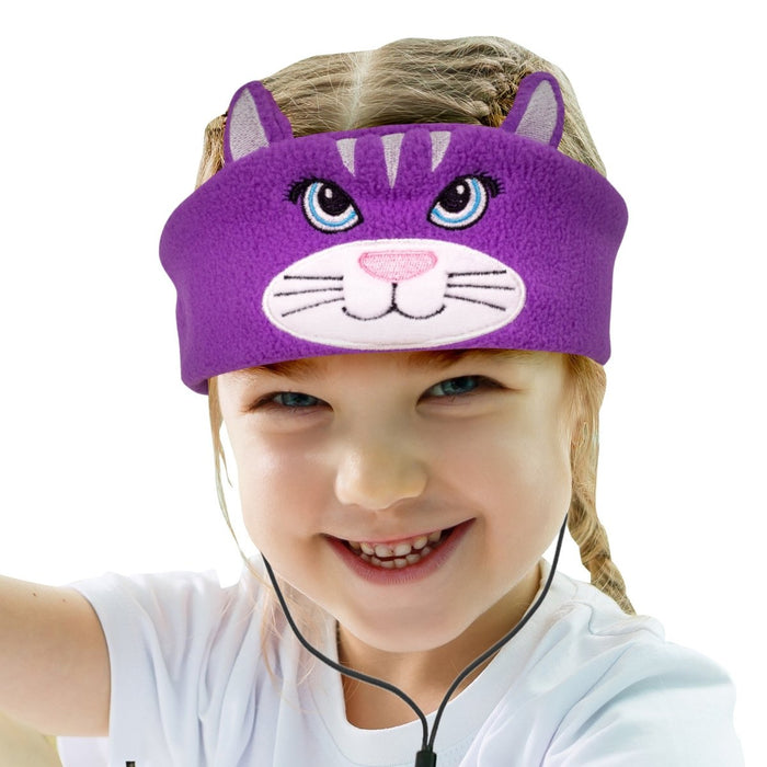 H1 Adjustable Fleece Headband Headphones, Cat - Kidsplace.store