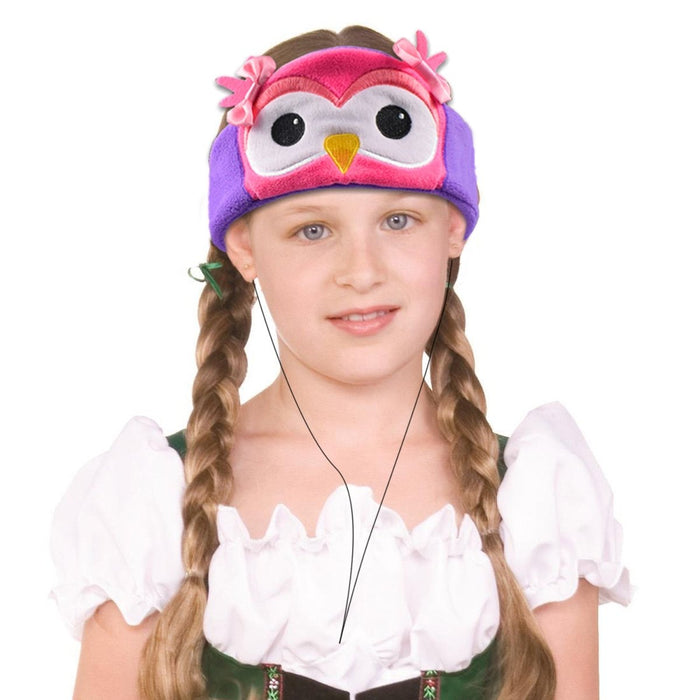 H1 Adjustable Fleece Headband Headphones, Owl - Kidsplace.store