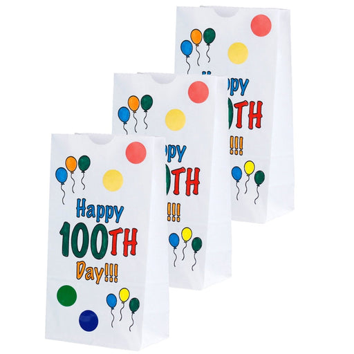 Happy 100th Day Paper Bags, 25 Per Pack, 3 Packs - Kidsplace.store