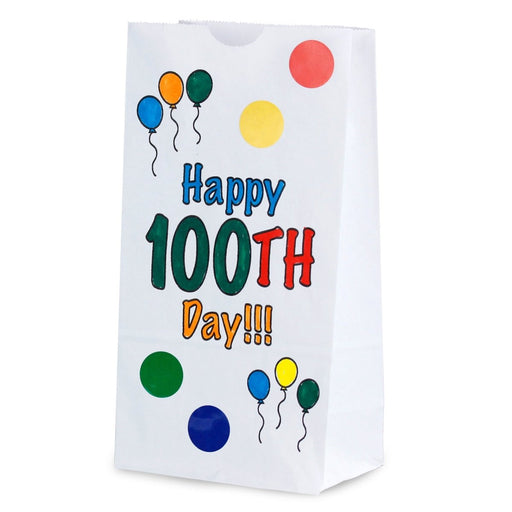 Happy 100th Day Paper Bags, 25 Per Pack, 3 Packs - Kidsplace.store