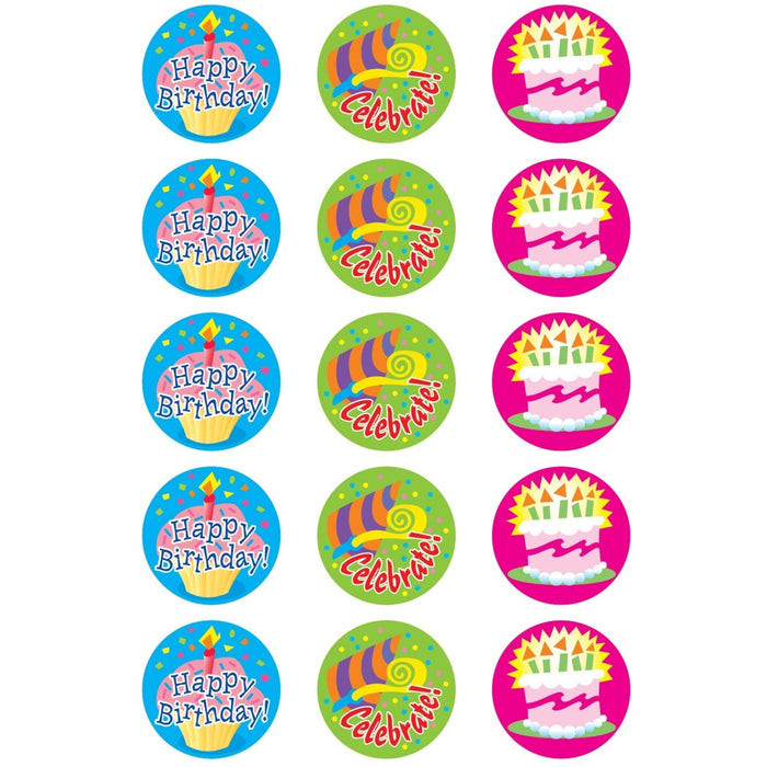 Happy Birthday/Vanilla Stinky Stickers®, 60 Per Pack, 6 Packs - Kidsplace.store