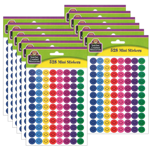 Happy Faces Mini Stickers, 528 Per Pack, 12 Packs - Kidsplace.store