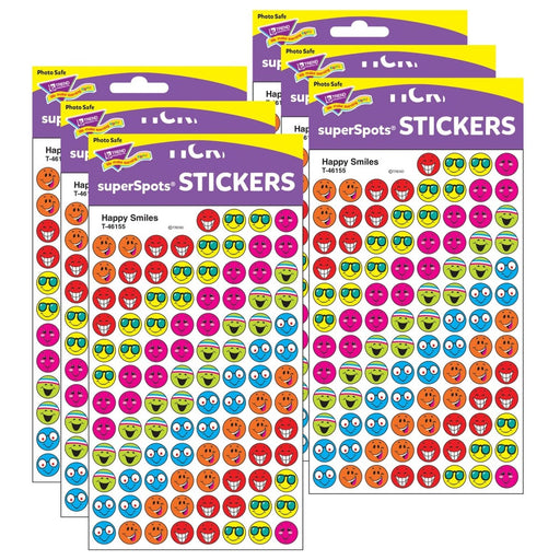Happy Smiles superSpots® Stickers, 800 Per Pack, 6 Packs - Kidsplace.store