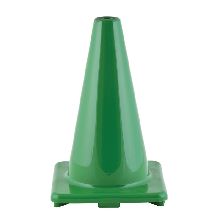 Hi - Visibility Flexible Vinyl Cone, weighted, 12", Green, Pack of 3 - Kidsplace.store