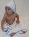 Hooded Towel With Blue Binding And Screen Prints 021sb - Kidsplace.store