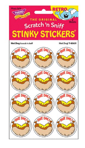 Hot Dog!/Hot Dog Scent Retro Scratch 'n Sniff Stinky Stickers®, 24 Per Pack, 6 Packs - Kidsplace.store