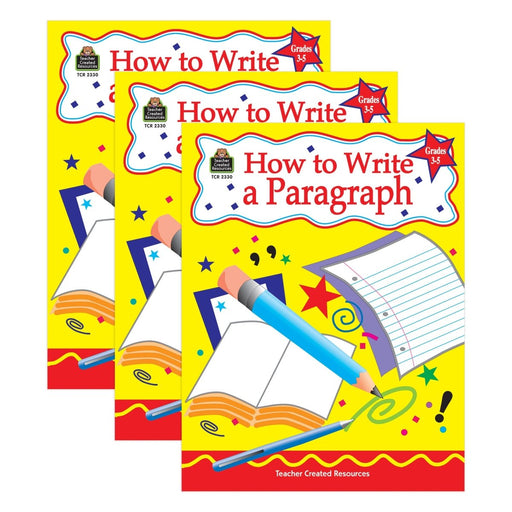 How to Write a Paragraph, Grades 3-5, Pack of 3 - Kidsplace.store