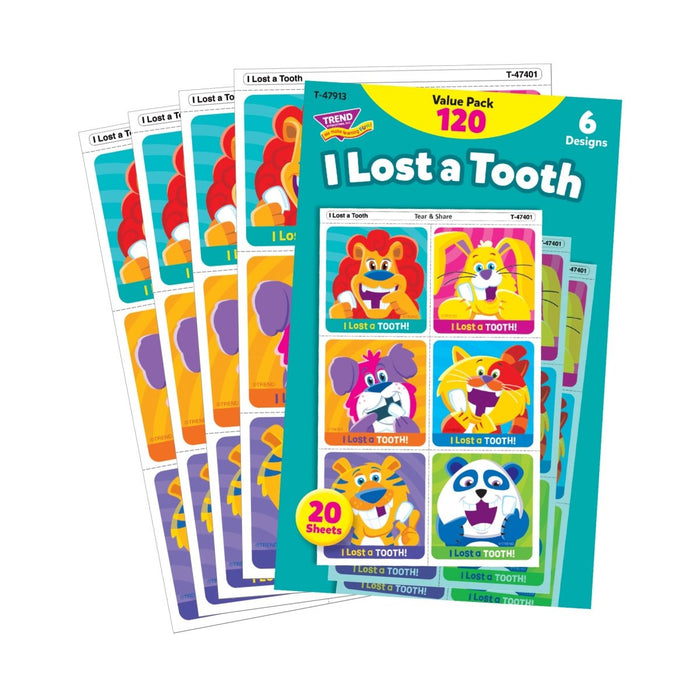 I Lost A Tooth Tear & Share Stickers® Value Pack, 120 Per Pack, 2 Packs - Kidsplace.store